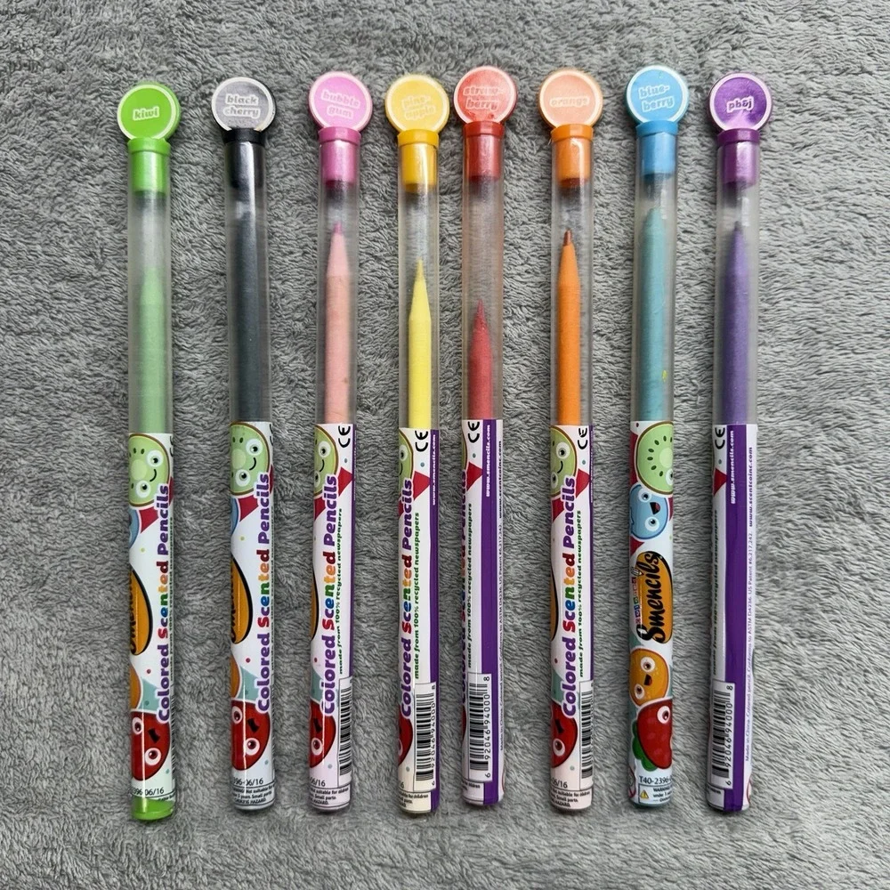 8 Smencils Scented Pencils #2 HB Recycled With Tubes School Supplies